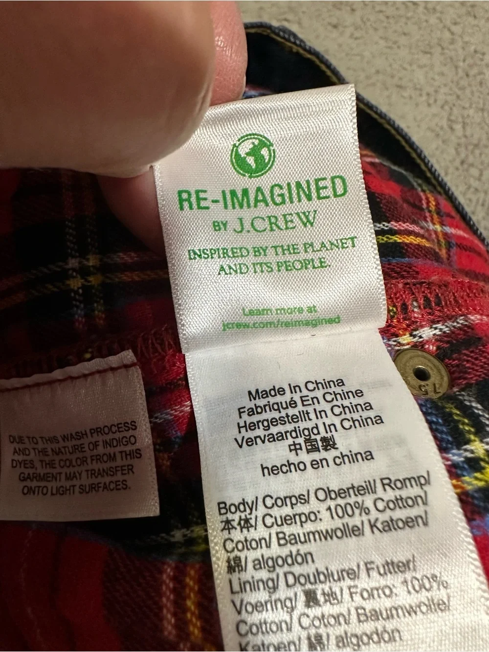 J. Crew Dark Wash flannel lined Jeans 36x30 NWOT